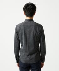 MKBAF19090 MK MICHEL KLEIN HOMME(MKミッシェルクランオム) 【洗える／ストレッチ】オニキスストライプ長袖シャツ ブラック