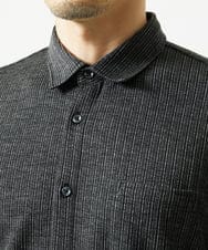 MKBAF19090 MK MICHEL KLEIN HOMME(MKミッシェルクランオム) 【洗える／ストレッチ】オニキスストライプ長袖シャツ ブラック