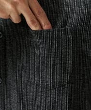 MKBAF19090 MK MICHEL KLEIN HOMME(MKミッシェルクランオム) 【洗える／ストレッチ】オニキスストライプ長袖シャツ ブラック