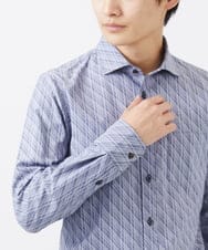 MKBDA56130 MK MICHEL KLEIN HOMME(MKミッシェルクランオム) 【残りわずか/洗える/日本製生地使用】シャドーバイヤスストライプシャツ ネイビー