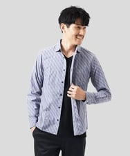 MKBDA56130 MK MICHEL KLEIN HOMME(MKミッシェルクランオム) 【残りわずか/洗える/日本製生地使用】シャドーバイヤスストライプシャツ ネイビー