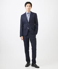 MKBDA56130 MK MICHEL KLEIN HOMME(MKミッシェルクランオム) 【残りわずか/洗える/日本製生地使用】シャドーバイヤスストライプシャツ ネイビー