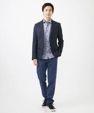 MKBDA56130 MK MICHEL KLEIN HOMME(MKミッシェルクランオム) 【残りわずか/洗える/日本製生地使用】シャドーバイヤスストライプシャツ ネイビー