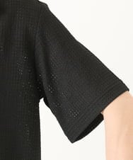 MKBGA03090 MK MICHEL KLEIN HOMME(MKミッシェルクランオム) 【洗える】シアーラッセル オープンカラーシャツ ブラック
