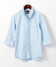 MKBGA54120 MK MICHEL KLEIN HOMME(MKミッシェルクランオム) 【色・サイズ残りわずか】【洗える】ドビーリバーシブル七分袖シャツ ライトブルー