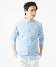 MKBGA54120 MK MICHEL KLEIN HOMME(MKミッシェルクランオム) 【色・サイズ残りわずか】【洗える】ドビーリバーシブル七分袖シャツ ライトブルー