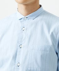 MKBGA54120 MK MICHEL KLEIN HOMME(MKミッシェルクランオム) 【色・サイズ残りわずか】【洗える】ドビーリバーシブル七分袖シャツ ライトブルー
