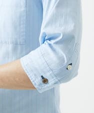 MKBGA54120 MK MICHEL KLEIN HOMME(MKミッシェルクランオム) 【色・サイズ残りわずか】【洗える】ドビーリバーシブル七分袖シャツ ライトブルー