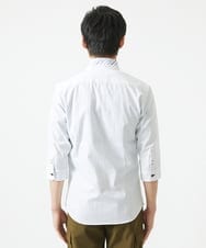 MKBGA54120 MK MICHEL KLEIN HOMME(MKミッシェルクランオム) 【色・サイズ残りわずか】【洗える】ドビーリバーシブル七分袖シャツ ホワイト
