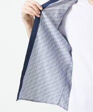 MKBGA57130 MK MICHEL KLEIN HOMME(MKミッシェルクランオム) 【SOLDOUT】【日本製生地】シャドーバイヤスストライプ七分袖シャツ  ネイビー