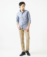 MKBGA57130 MK MICHEL KLEIN HOMME(MKミッシェルクランオム) 【SOLDOUT】【日本製生地】シャドーバイヤスストライプ七分袖シャツ  ネイビー