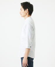 MKBGA57130 MK MICHEL KLEIN HOMME(MKミッシェルクランオム) 【SOLDOUT】【日本製生地】シャドーバイヤスストライプ七分袖シャツ  ホワイト
