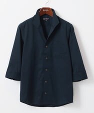 MKBGA60150 MK MICHEL KLEIN HOMME(MKミッシェルクランオム) 【残りわずか】【洗える / 高通気素材】イタリアンカラー七分袖シャツ  ネイビー