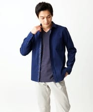 MKBGA70100 MK MICHEL KLEIN HOMME(MKミッシェルクランオム) 【WEB限定】日本製素材使用 リバーストライプ長袖シャツ/ ブルー