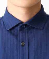 MKBGA70100 MK MICHEL KLEIN HOMME(MKミッシェルクランオム) 【WEB限定】日本製素材使用 リバーストライプ長袖シャツ/ ブルー