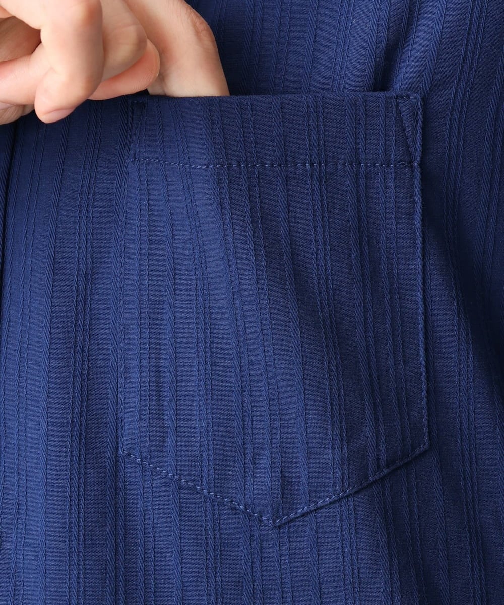 MKBGA70100 MK MICHEL KLEIN HOMME(MKミッシェルクランオム) 【WEB限定】日本製素材使用 リバーストライプ長袖シャツ/ ブルー