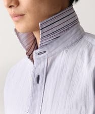 MKBGA70100 MK MICHEL KLEIN HOMME(MKミッシェルクランオム) 【WEB限定】日本製素材使用 リバーストライプ長袖シャツ/ ラベンダー