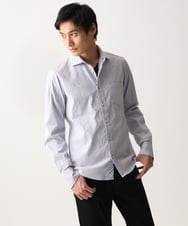 MKBGA70100 MK MICHEL KLEIN HOMME(MKミッシェルクランオム) 【WEB限定】日本製素材使用 リバーストライプ長袖シャツ/ ラベンダー