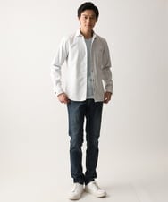 MKBGA70100 MK MICHEL KLEIN HOMME(MKミッシェルクランオム) 【WEB限定】日本製素材使用 リバーストライプ長袖シャツ/ ホワイト