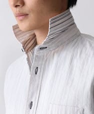 MKBGA70100 MK MICHEL KLEIN HOMME(MKミッシェルクランオム) 【WEB限定】日本製素材使用 リバーストライプ長袖シャツ/ ホワイト