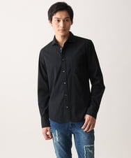 MKBGA70100 MK MICHEL KLEIN HOMME(MKミッシェルクランオム) 【WEB限定】日本製素材使用 リバーストライプ長袖シャツ/ ブラック