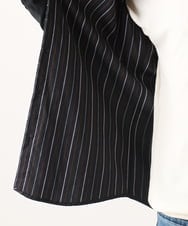 MKBGA70100 MK MICHEL KLEIN HOMME(MKミッシェルクランオム) 【WEB限定】日本製素材使用 リバーストライプ長袖シャツ/ ブラック