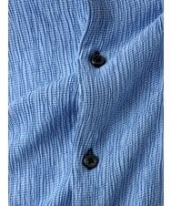 MKBGC21130 MK MICHEL KLEIN HOMME(MKミッシェルクランオム) 【洗える】楊柳ストライプ七分袖シャツ ライトブルー