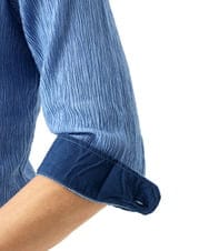 MKBGC21130 MK MICHEL KLEIN HOMME(MKミッシェルクランオム) 【洗える】楊柳ストライプ七分袖シャツ ライトブルー