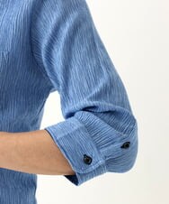 MKBGC21130 MK MICHEL KLEIN HOMME(MKミッシェルクランオム) 【洗える】楊柳ストライプ七分袖シャツ ライトブルー