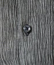 MKBGC21130 MK MICHEL KLEIN HOMME(MKミッシェルクランオム) 【洗える】楊柳ストライプ七分袖シャツ ダークグレー
