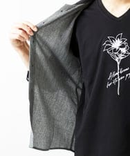 MKBGC21130 MK MICHEL KLEIN HOMME(MKミッシェルクランオム) 【洗える】楊柳ストライプ七分袖シャツ ダークグレー