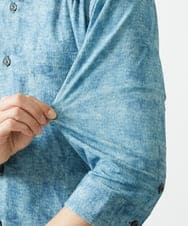 MKBGC61130 MK MICHEL KLEIN HOMME(MKミッシェルクランオム) 【洗える/ ドライタッチ】 シャルバート楊柳七分袖シャツ ライトブルー