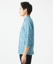 MKBGC61130 MK MICHEL KLEIN HOMME(MKミッシェルクランオム) 【洗える/ ドライタッチ】 シャルバート楊柳七分袖シャツ ライトブルー