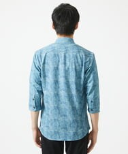 MKBGC61130 MK MICHEL KLEIN HOMME(MKミッシェルクランオム) 【洗える/ ドライタッチ】 シャルバート楊柳七分袖シャツ ライトブルー