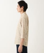 MKBGC61130 MK MICHEL KLEIN HOMME(MKミッシェルクランオム) 【洗える/ ドライタッチ】 シャルバート楊柳七分袖シャツ アイボリー