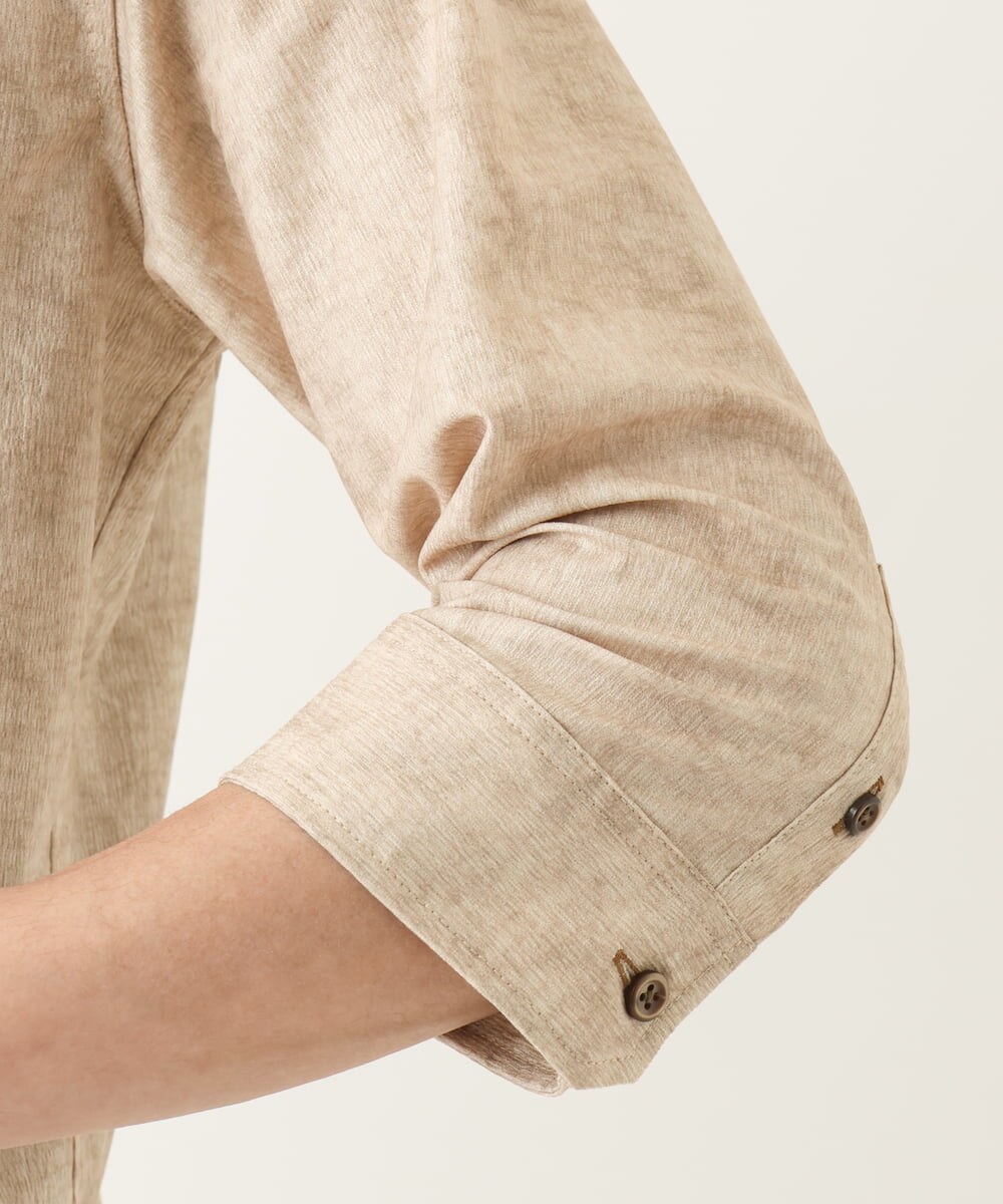 MKBGC61130 MK MICHEL KLEIN HOMME(MKミッシェルクランオム) 【洗える/ ドライタッチ】 シャルバート楊柳七分袖シャツ アイボリー