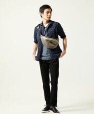 MKBHA58130 MK MICHEL KLEIN HOMME(MKミッシェルクランオム) 【色・サイズ残りわずか】カノコプリント七分袖シャツ ネイビー