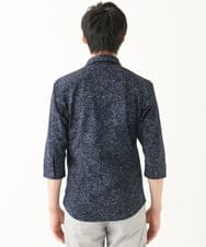 MKBHA58130 MK MICHEL KLEIN HOMME(MKミッシェルクランオム) 【色・サイズ残りわずか】カノコプリント七分袖シャツ ネイビー