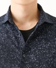 MKBHA58130 MK MICHEL KLEIN HOMME(MKミッシェルクランオム) 【色・サイズ残りわずか】カノコプリント七分袖シャツ ネイビー