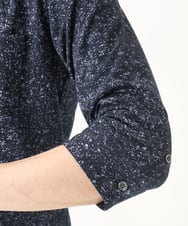 MKBHA58130 MK MICHEL KLEIN HOMME(MKミッシェルクランオム) 【色・サイズ残りわずか】カノコプリント七分袖シャツ ネイビー