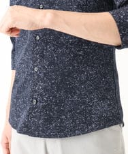MKBHA58130 MK MICHEL KLEIN HOMME(MKミッシェルクランオム) 【色・サイズ残りわずか】カノコプリント七分袖シャツ ネイビー