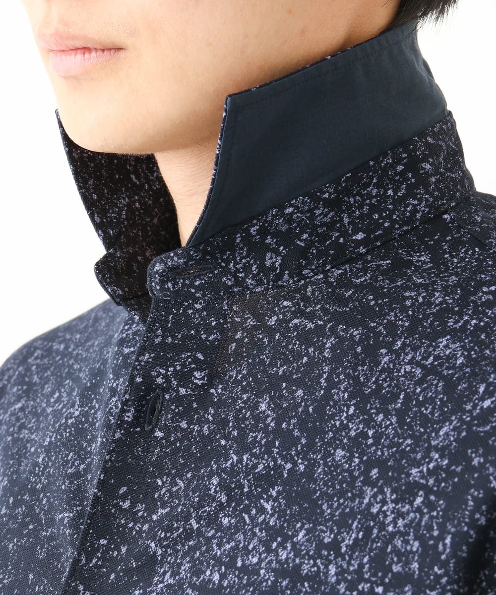 MKBHA58130 MK MICHEL KLEIN HOMME(MKミッシェルクランオム) 【色・サイズ残りわずか】カノコプリント七分袖シャツ ネイビー