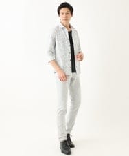 MKBHA58130 MK MICHEL KLEIN HOMME(MKミッシェルクランオム) 【色・サイズ残りわずか】カノコプリント七分袖シャツ ホワイト