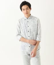 MKBHA58130 MK MICHEL KLEIN HOMME(MKミッシェルクランオム) 【色・サイズ残りわずか】カノコプリント七分袖シャツ ホワイト