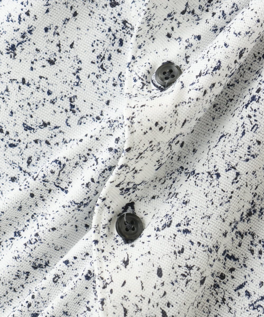 MKBHA58130 MK MICHEL KLEIN HOMME(MKミッシェルクランオム) 【色・サイズ残りわずか】カノコプリント七分袖シャツ ホワイト
