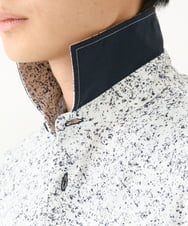 MKBHA58130 MK MICHEL KLEIN HOMME(MKミッシェルクランオム) 【色・サイズ残りわずか】カノコプリント七分袖シャツ ホワイト