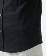 MKBHA62110 MK MICHEL KLEIN HOMME(MKミッシェルクランオム) 【吸水速乾】シアーボーダー七分袖シャツ ブラック