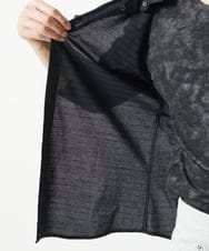 MKBHA62110 MK MICHEL KLEIN HOMME(MKミッシェルクランオム) 【吸水速乾】シアーボーダー七分袖シャツ ブラック