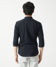 MKBHA62110 MK MICHEL KLEIN HOMME(MKミッシェルクランオム) 【吸水速乾】シアーボーダー七分袖シャツ ブラック
