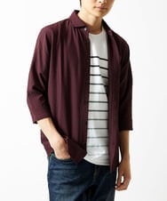 MKBHC19090 MK MICHEL KLEIN HOMME(MKミッシェルクランオム) 【色・サイズ残りわずか】ブロックサッカー七分袖シャツ パープル